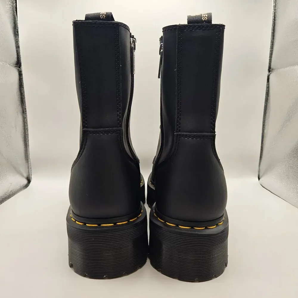 DR MARTENS MEN'S 12 JADON BLACK NAPPA LEATHER PLATFORM BOOTS NWOB